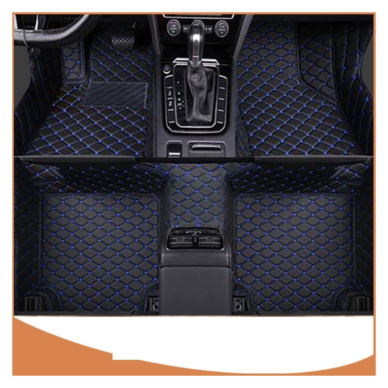 Auto Fußmatten Kompatibel Mit Hummer H2 2008 Benutzerdefinierte Auto Fuß Pads Auto Teppich Abdeckung Innen Zubehör(Black-Blau ) von OPALENDIR