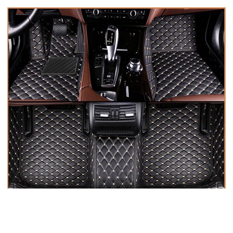 Auto Fußmatten Kompatibel Mit Q5 2009 2010 2011 2012 2013 2014 2015 2016 2017 Kundenspezifische Auto Fuß Pads Auto Teppich abdeckung(Black-Beige) von OPALENDIR