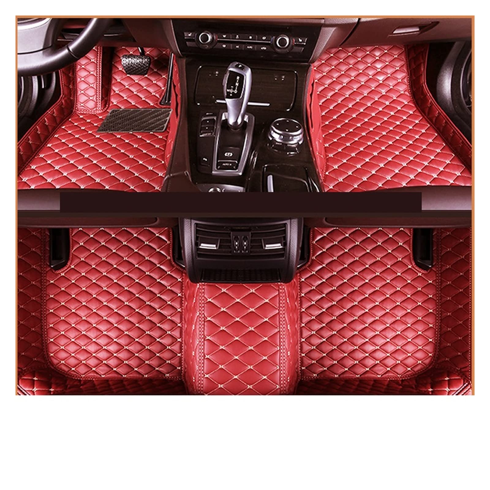 Auto Fußmatten Kompatibel Mit Q5 2009 2010 2011 2012 2013 2014 2015 2016 2017 Kundenspezifische Auto Fuß Pads Auto Teppich abdeckung(Rot) von OPALENDIR