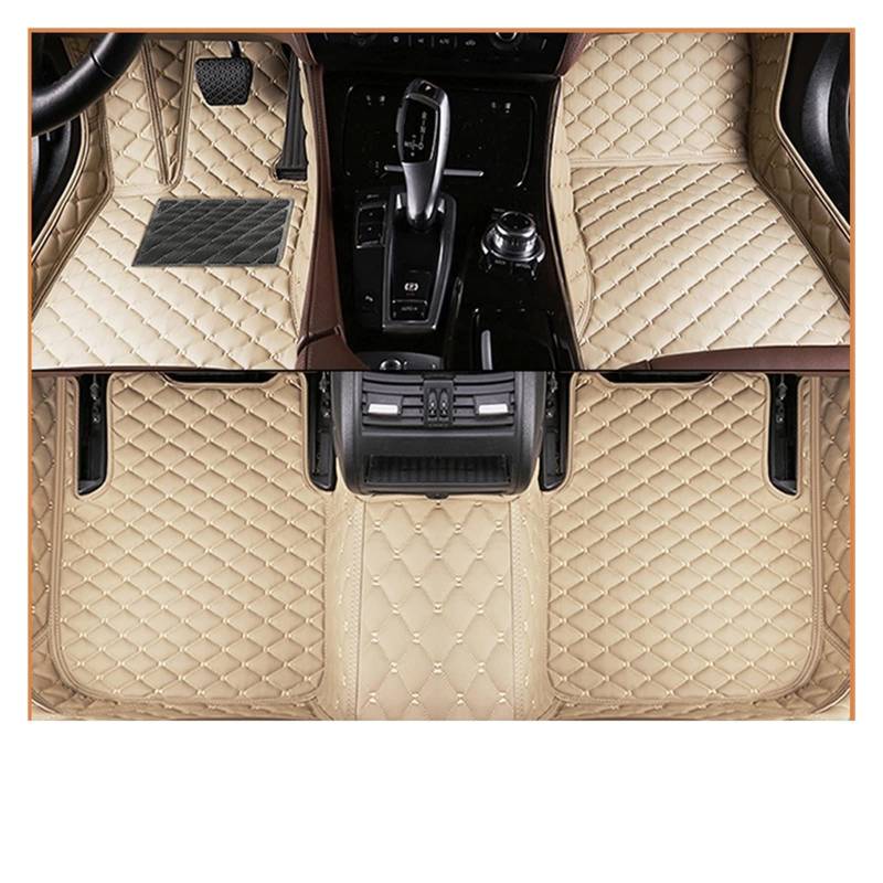 Auto Fußmatten Kompatibel Mit Ssangyong Kyron 2007 2008 2009 2010 2011 2012 2013 2014-2016 Kundenspezifische Auto Fuß Pads Auto Teppich (Beige) von OPALENDIR