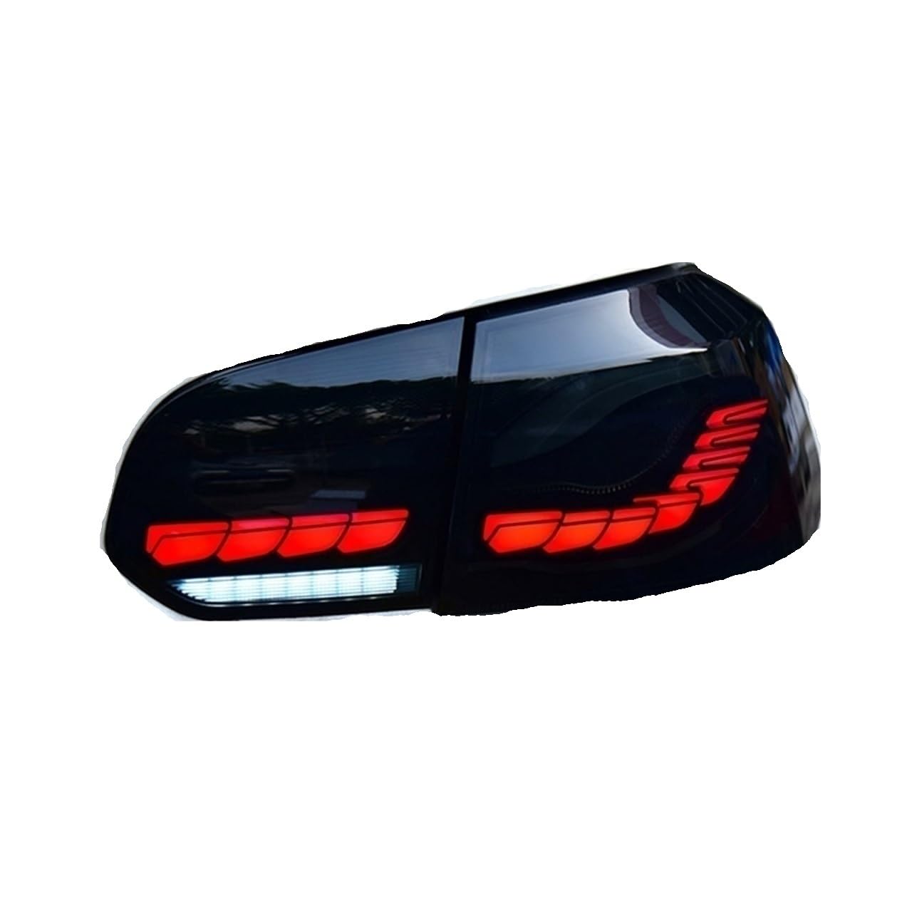 OPALENDIR Rücklicht Gruppe kompatibel mit VW Golf 6 MK6 2008-2013 Kompatibel mit VW Golf6 LED Rückleuchten Design M4 GTS Sequentielle LED-Blinker (Smoked) von OPALENDIR