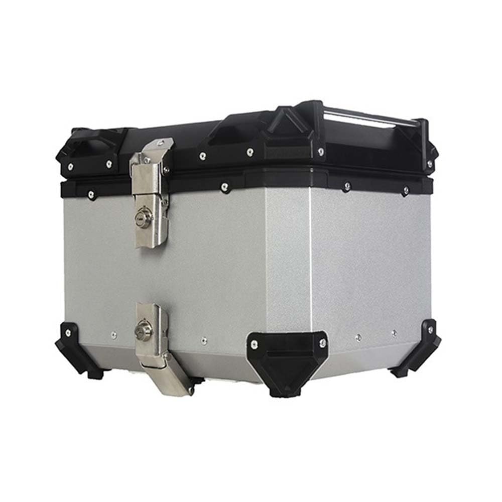 OPBVXQ Motorrad Topcase für BMW G310GS G310R G310 RG 310 GS G 310R, Motorradkoffer Wasserdicht Motorrad Top Box Topcase für Roller wasserdichte Motorrad Heckbox Tragbares, 55L-Silver von OPBVXQ