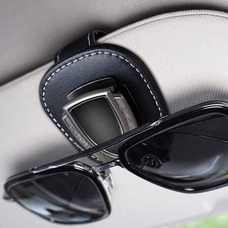 OPEIXSAYKOC Brillenhalter für Auto Sonnenblende, Auto Visier Brille Halterung Universal Leder Auto Sonnenbrillen Halter,Sonnenbrillen Halterung für Auto,Sonnenbrillenhalter Ticket Clip,Auto Zubehör von OPEIXSAYKOC