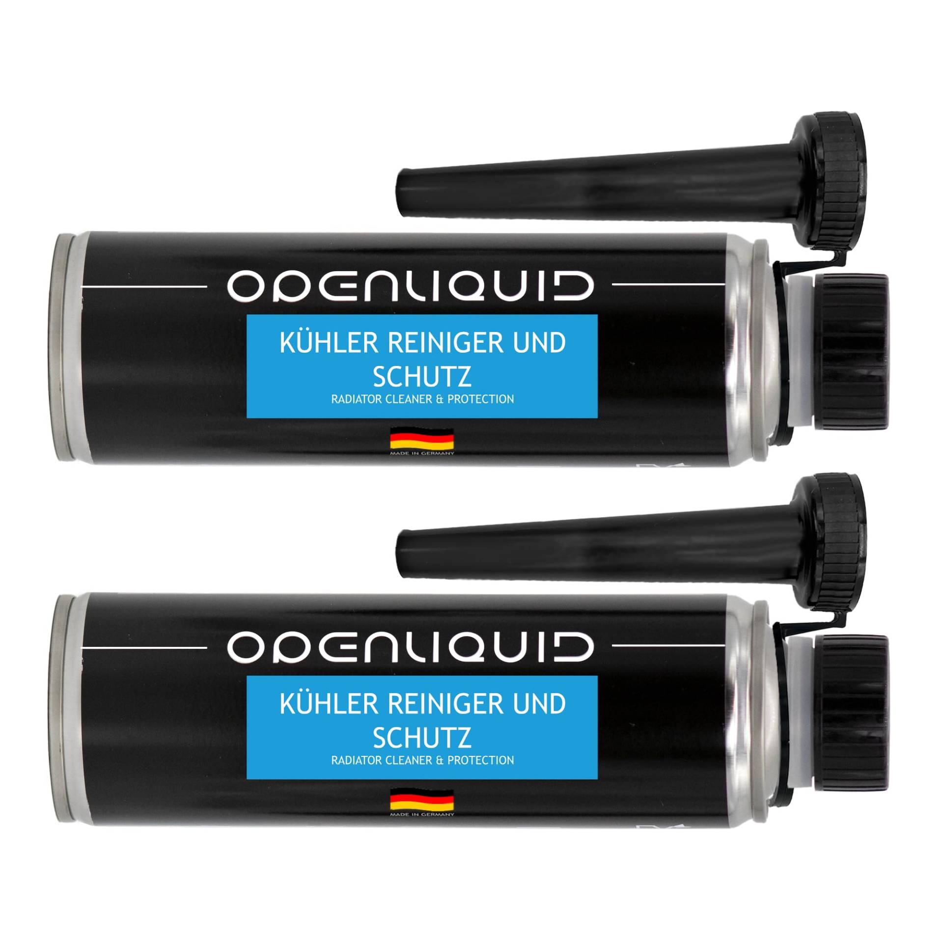 OPENLIQUID Kühler Reiniger & Schutz - Auto & Motorrad Additiv - Intensive Reinigung & verbesserte Kühlwirkung für den Motor Benzin & Diesel für alle Kühlflüssigkeiten (2X 300 ml) von OPENLIQUID