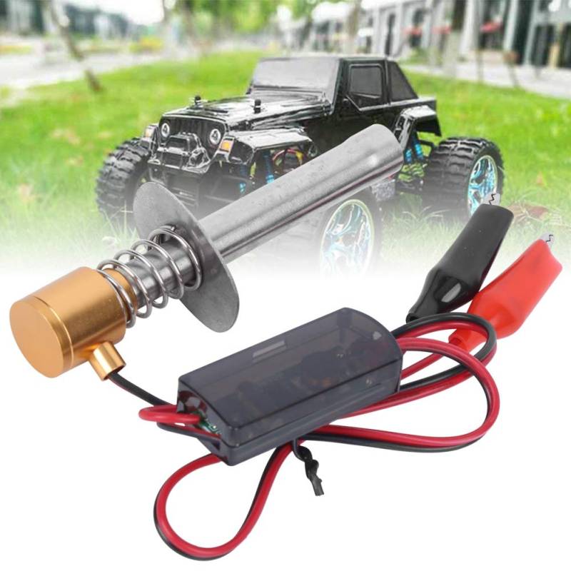 Glühkerzenzünder Gold RC Glühkerzenstarter Zünder RC Motorzünder RC Modell Benzinauto Automatische Zündung Starterzubehör Passend für HSP 94122 94188 RC Car und 1/8 1/10 Modell von OPPWONG