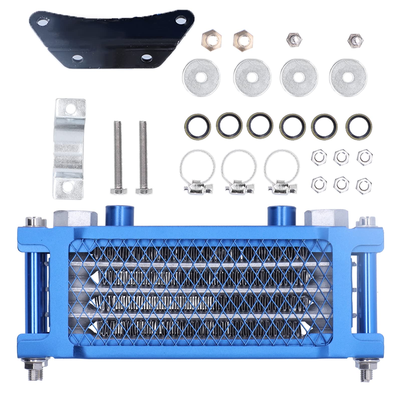 Motorölkühler-Kit, Getriebekühler-Kit Ölkühler-Kit mit Installationszubehör aus Metall für 125-250 Motorrad Dirt Pit Bike ATV von OPPWONG