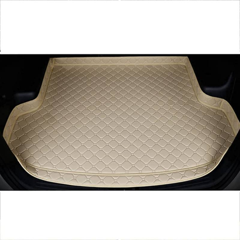 Leder Kofferraummatte Kofferraumwanne für Volkswagen VW Passat B6 (3C) 2005 2006 2007 2008 2009 2010 2011,rutschfest Kratzfestem Kofferraumschutz Autozubehör,A/Beige von OPSOL