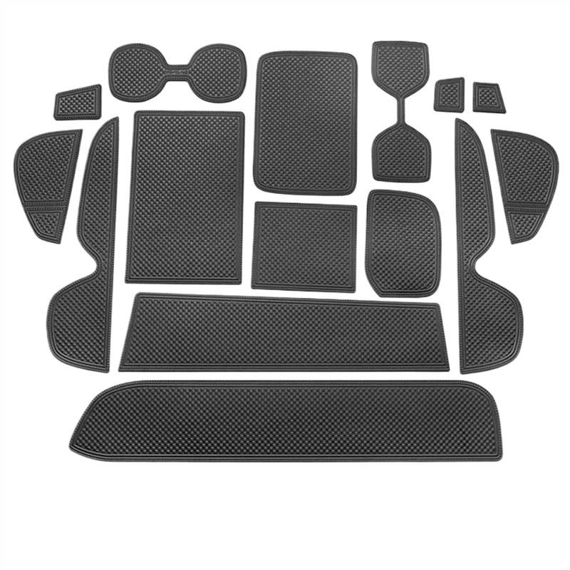 Armaturenbrett-Matte Für Toyota RAV4 RAV 4 XA50 Hybrid 2019 2020 2021 2022 2023 Leder Auto Tor Slot Pad Tasse Kissen Aufkleber rutschfeste Teppich Matte rutschfeste Matte(Black Plaid) von OQRDVVTT