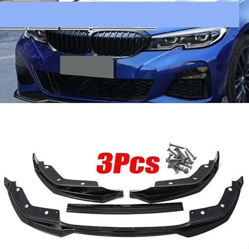 3PCS MP G20 Front Bumper Lip Spoiler Splitter Diffuser Body Kit Cover Guard Compatible With MW 3 Series G20 2019 2020 2021(Glossy Black) von OQUFINTER