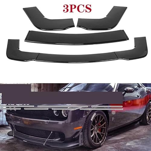 3pcs Front Bumper Lip Splitter Spoiler Diffuser Deflector Lips Compatible With Dodge Compatible With Challenger SXT SRT HELLCAT 2012-2019(Carbon Look) von OQUFINTER