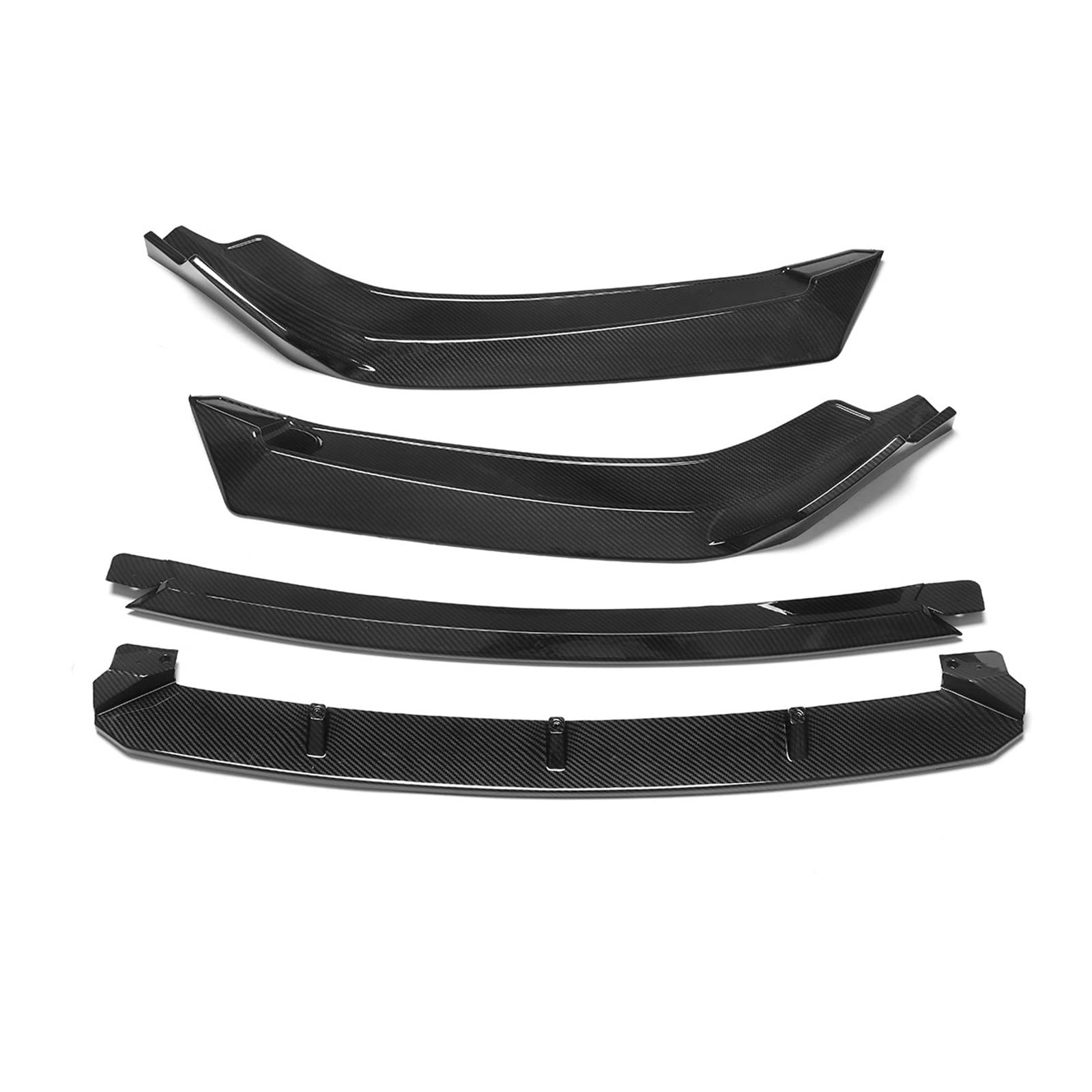 4pcs Front Bumper Lip Splitter Diffuser Lip Body Kit Spoiler Bumpers Protector Compatible With: Civic Sedan 4Dr 2016-2018(A Carbon) von OQUFINTER