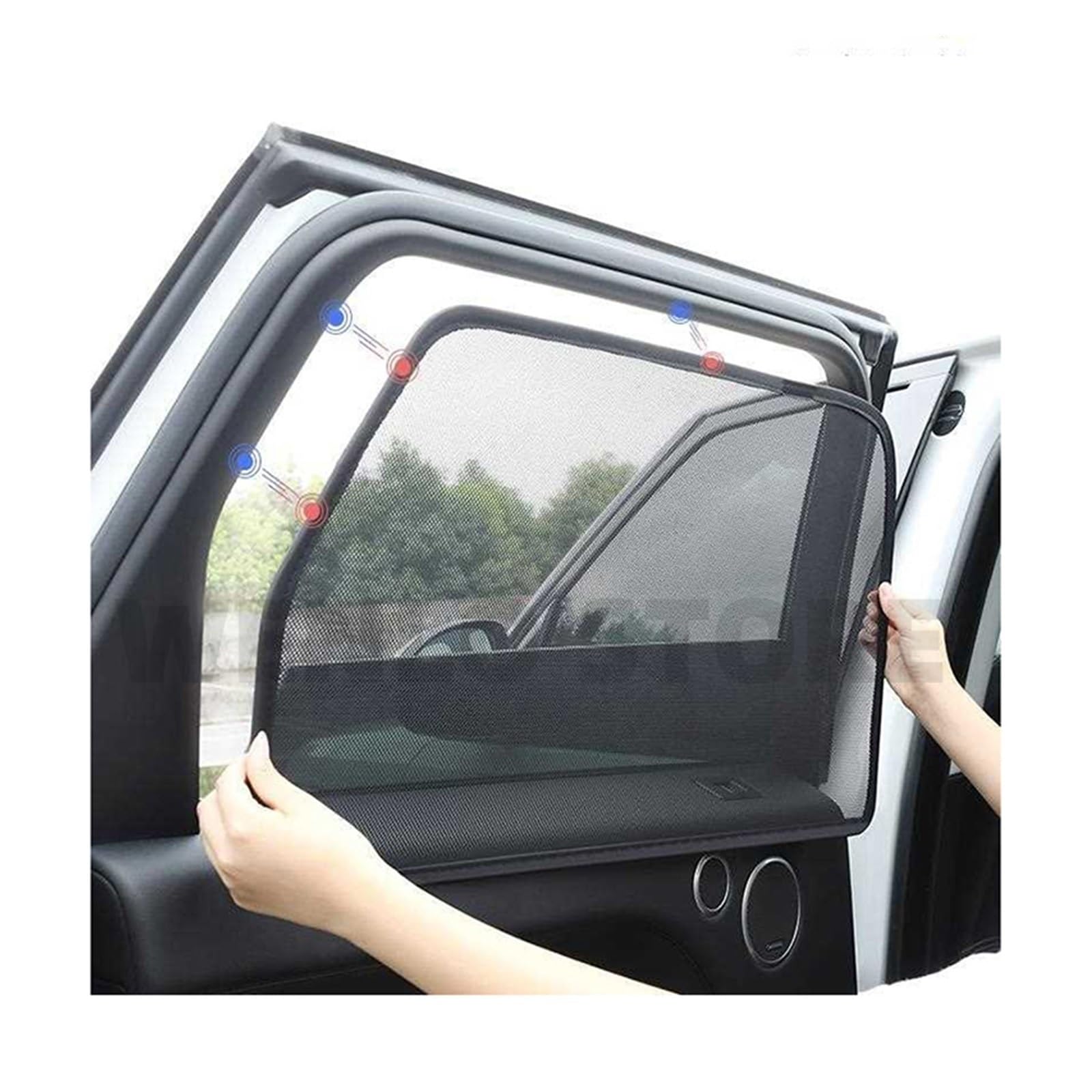 Auto-Sonnenschutz Magnetischer vorderer Windschutzscheibe hinten Seitenfenster Sonnenschutzvisier kompatibel mit JAZZ GD 2001-2008(Front Windshield) von OQUFINTER