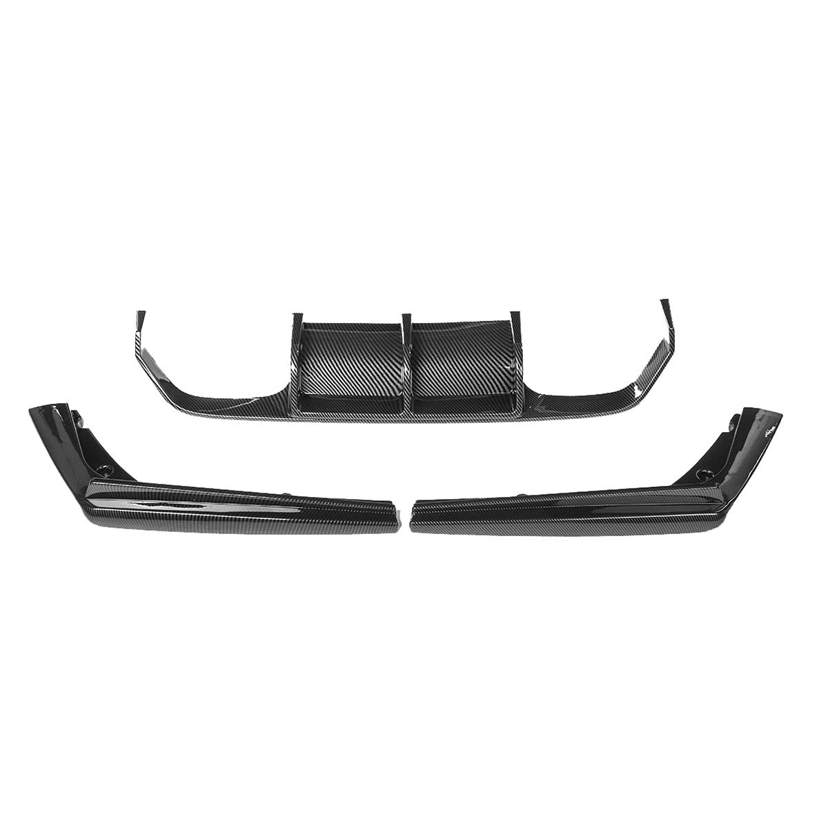 Black/Carbon Fiber Look Rear Bumper Diffuser Spoiler Lip Splitter Compatible With MW F80 M3 F82 M4 2015-2020 Rear Bumper Protector Guard(B) von OQUFINTER