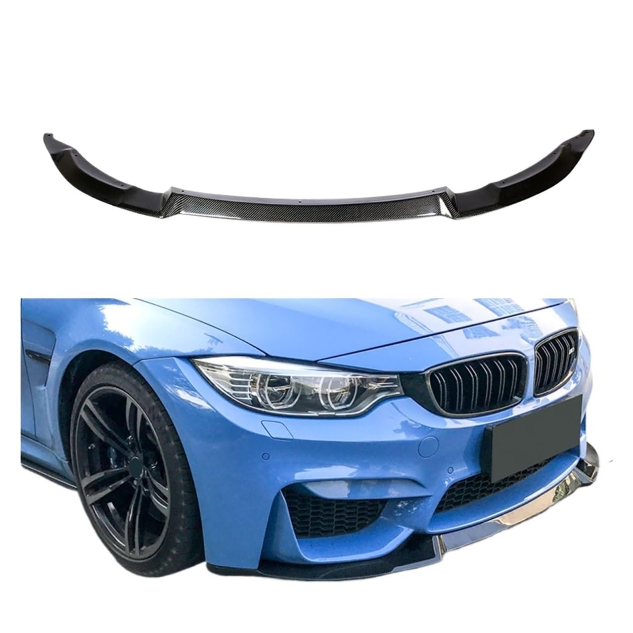 Carbon Fiber/FRP Front Bumper Lip Splitters Spoiler Compatible With MW F80 M3 F82 F83 M4 2014-2019 Stufenheck Coupe Convertible Front Lip(A) von OQUFINTER