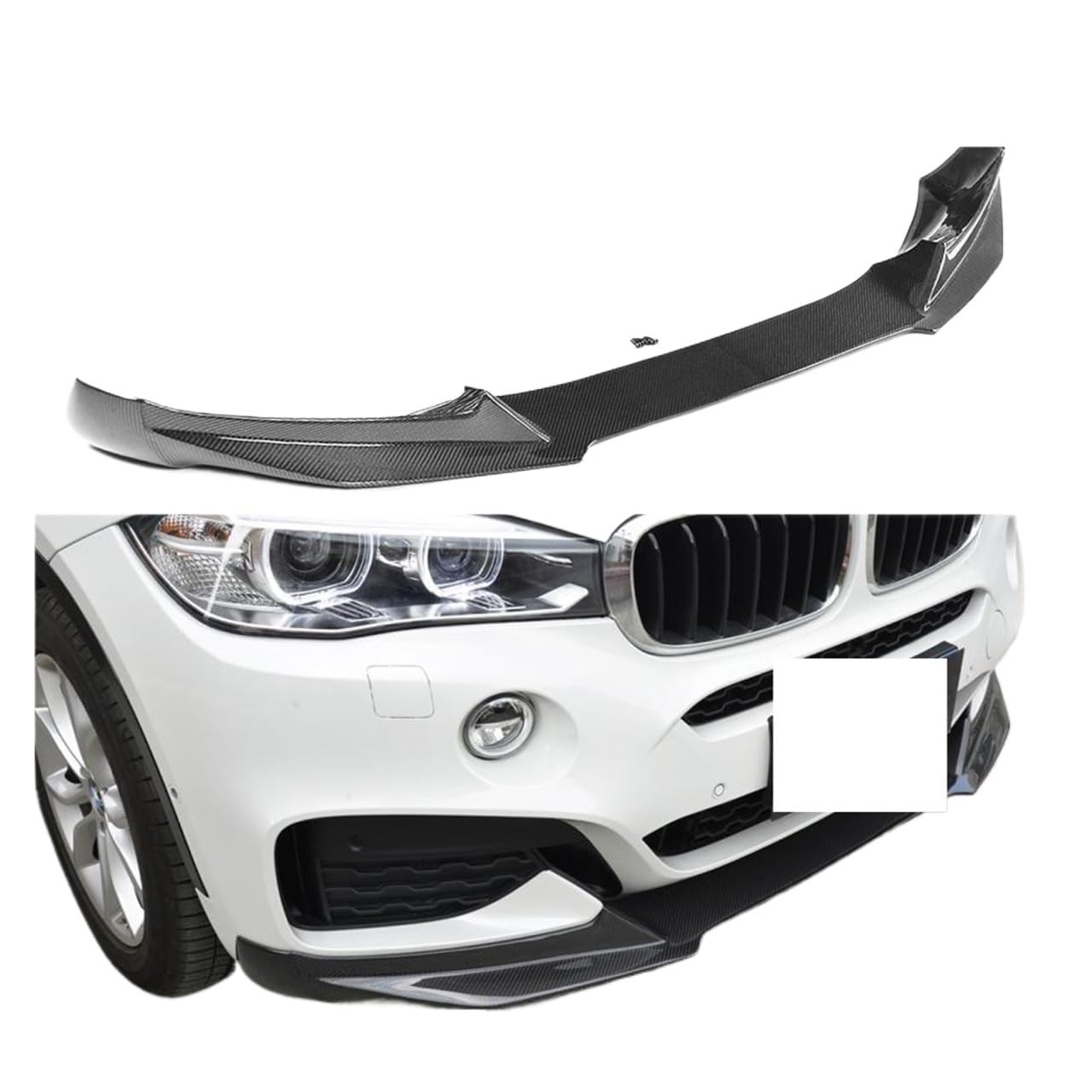 Carbon Fiber/FRP Front Bumper Lip Spoiler Splitters Compatible With MW F16 X6 M Sport Bumper 4-Door 2014-2018 Front Lip Spoiler(A) von OQUFINTER