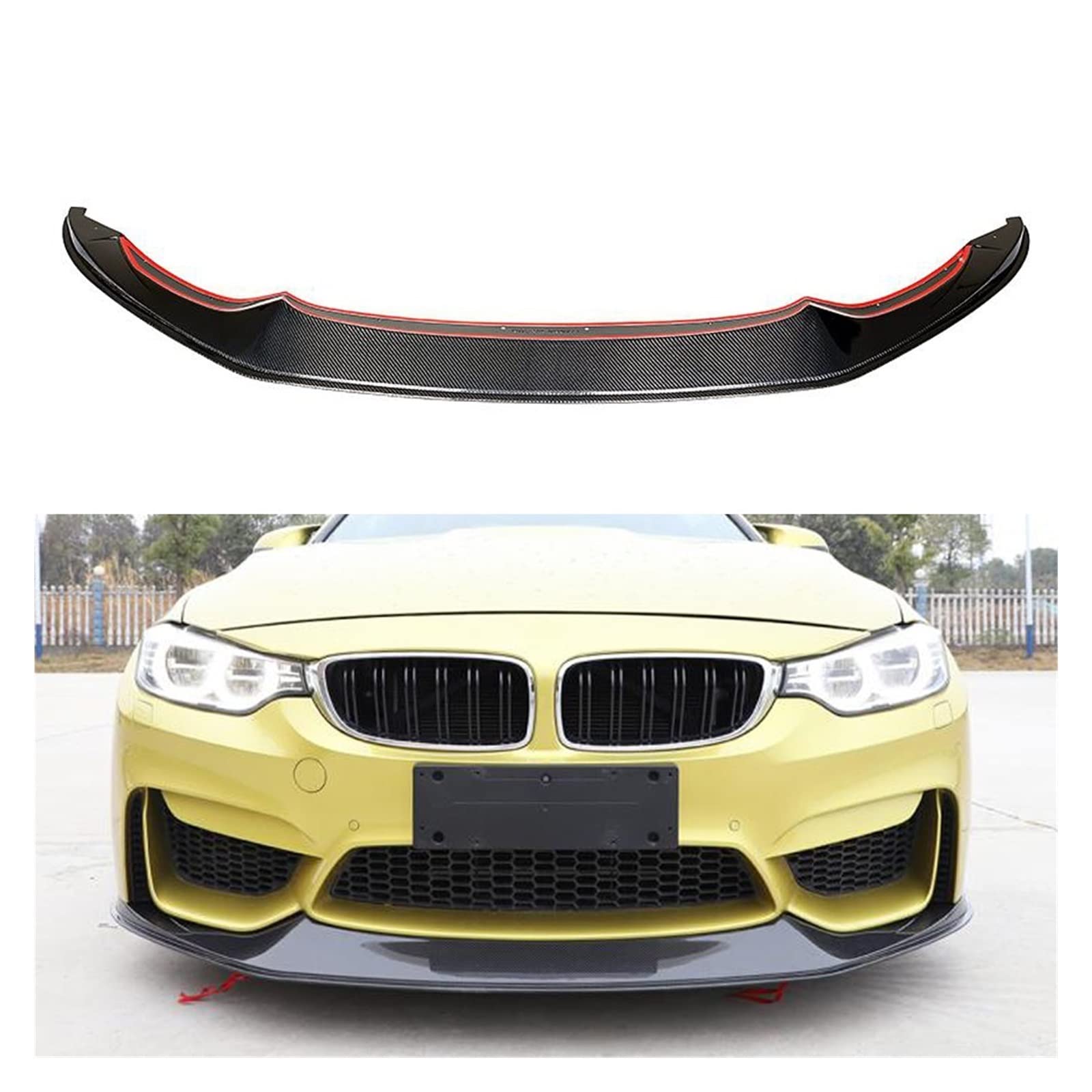 Carbon Fiber/FRP Front Bumper Lip Spoiler Splitters Compatible With MW F80 M3 F82 F83 M4 2014-2018 Carbon Fiber Front Lip Spoiler(A) von OQUFINTER