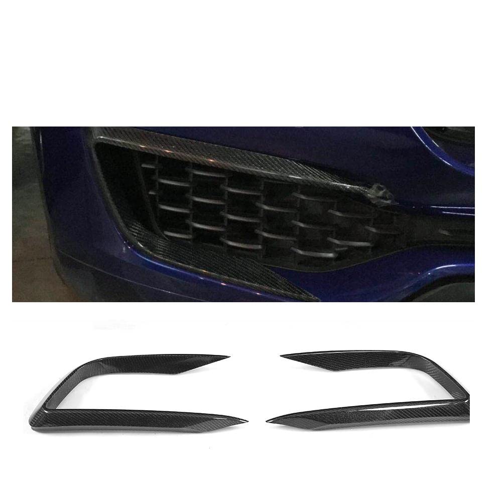 Carbon Fiber/FRP Front Bumper Vents Canards Fins Fog Lamp Cover Trim Compatible With Maserati Levante 4-Door 2016 2017(A) von OQUFINTER