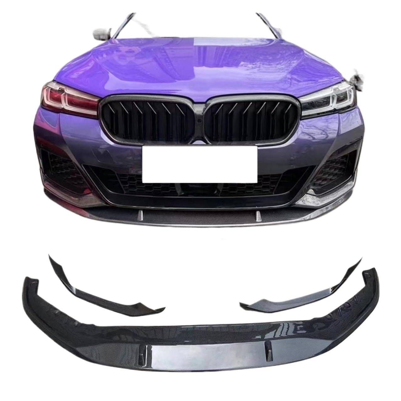 Carbon Fiber Front Bumper Lip Spoiler Compatible With MW 5 Series G30 G31 M Sport Bumper LCI 2021 Front Bumper Lip Spoiler Splitters von OQUFINTER