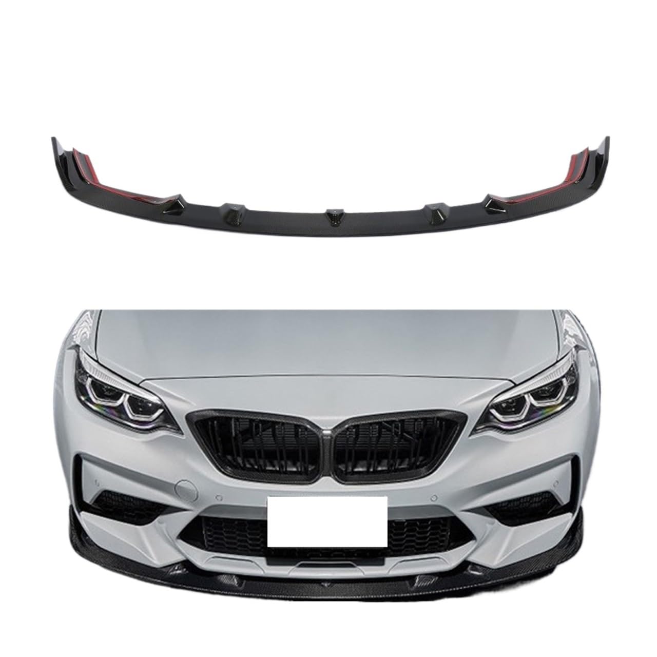 Carbon Fiber Front Bumper Lip Spoiler Splitters Compatible With MW F87 M2 Competition Coupe 2 Door 2018-2020 FRP/Forged Carbon(Forged Carbon) von OQUFINTER