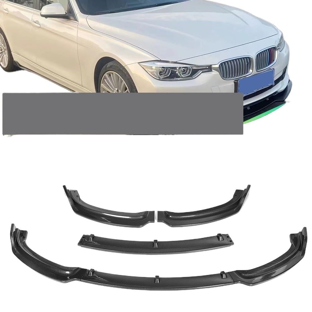 F30 F35 ABS Front Bumper Splitter Lip Spoiler Diffuser Guard Cover Body Kit Compatible With MW 3 Series F30 F35 2016-2019(Carbon look) von OQUFINTER