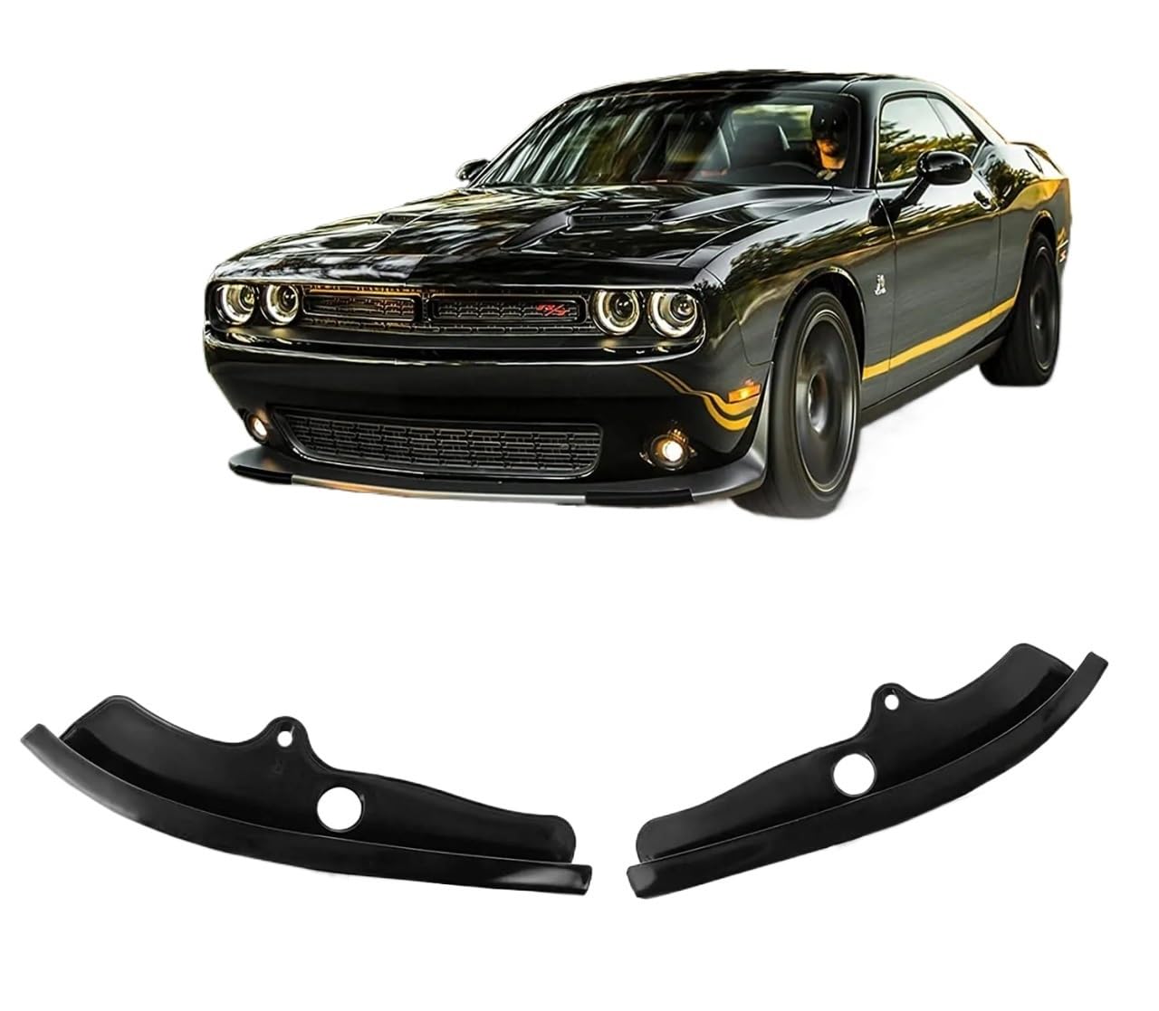 Front Bumper Lip Protector Cover Compatible With Dodge Challenger Scat Pack R/T GT SRT Plus 2015-2021 Bumper Protector Diffuser(A) von OQUFINTER