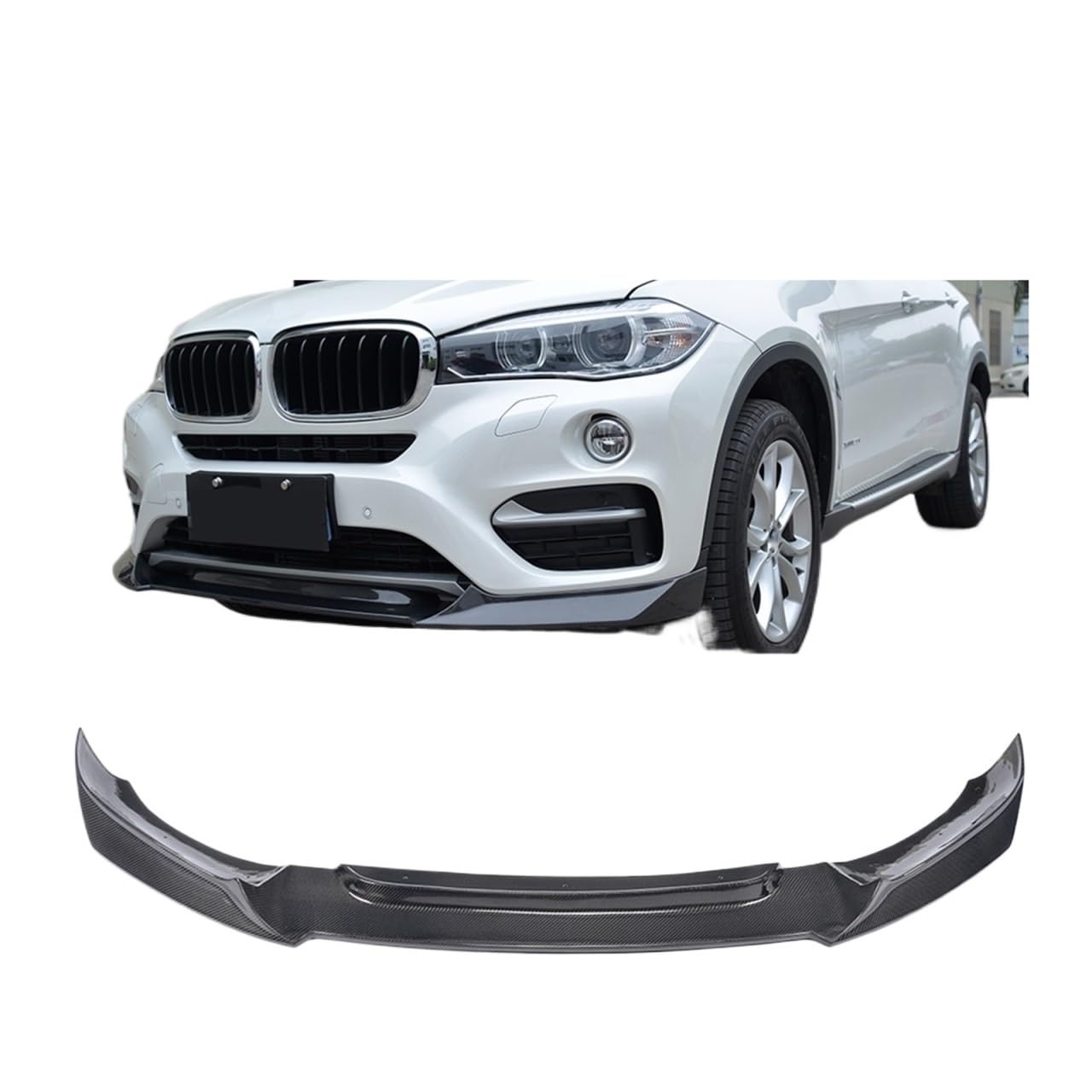 Front Bumper Lip Splitters Spoiler Compatible With MW F16 XDrive Sport Utility Standard Bumper 2014-2018 Carbon Fiber/FRP Spoiler(A) von OQUFINTER