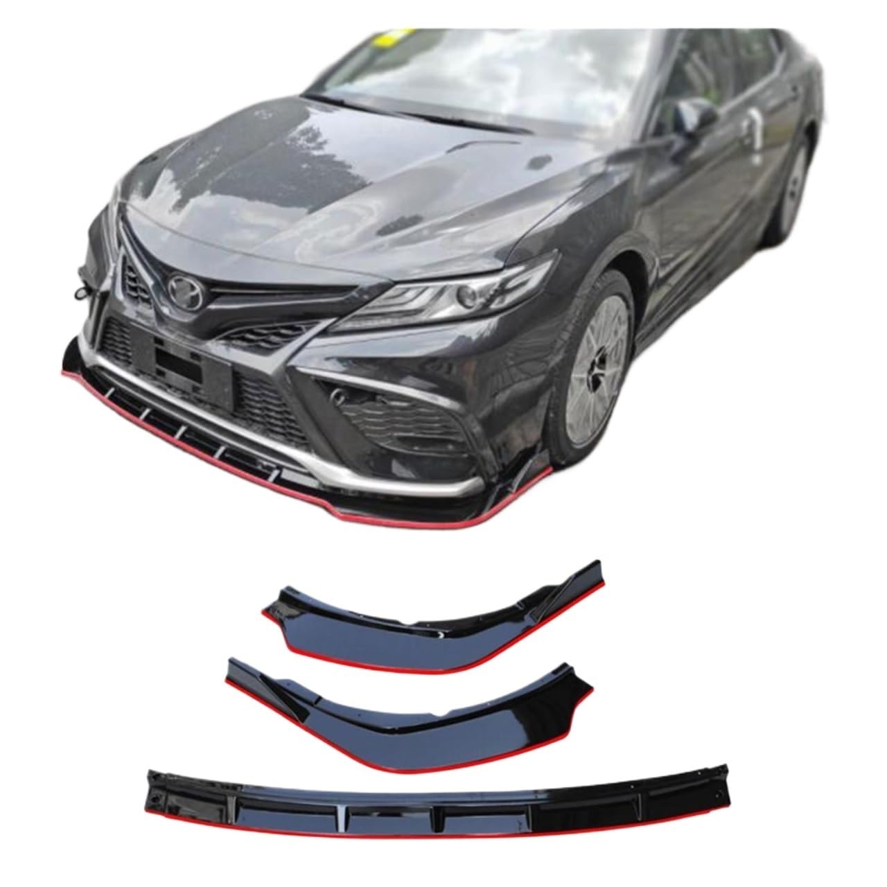 Front Bumper Lip Spoiler Apron Compatible With Camry Sport Bumper 2021 2022 Exterior Accessories Body Kit Skirt(A) von OQUFINTER