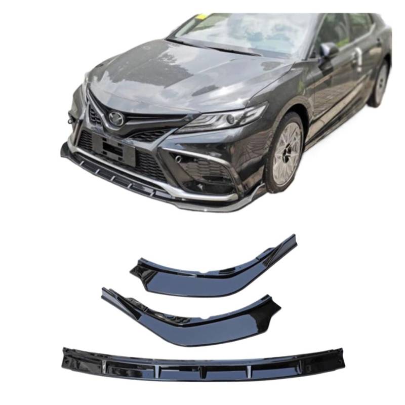 Front Bumper Lip Spoiler Apron Compatible With Camry Sport Bumper 2021 2022 Exterior Accessories Body Kit Skirt(Golss black) von OQUFINTER