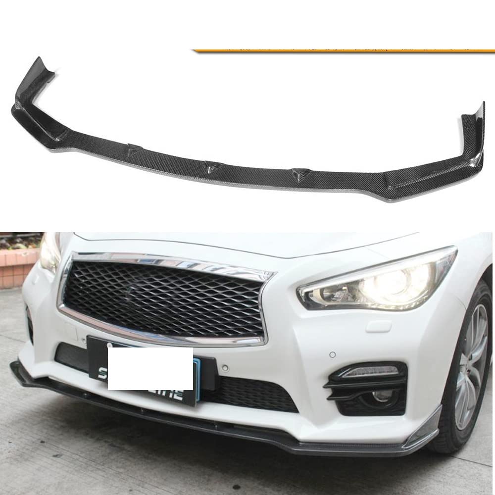 Front Bumper Lip Spoiler Splitters Compatible With Infiniti Q50 Sport Stufenheck 4-Door Only 2014-2017 Carbon Fiber FRP PU Front Bumper Lip(PU Matte Black) von OQUFINTER