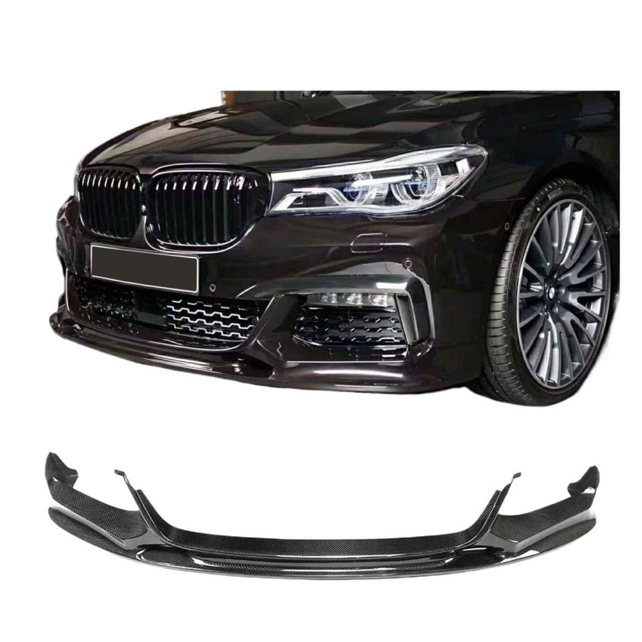 Front Bumper Lip Spoiler Splitters Compatible With MW 7 Series G11 G12 M Sport Stufenheck 2014-2018 Carbon Fiber/FRP(A) von OQUFINTER