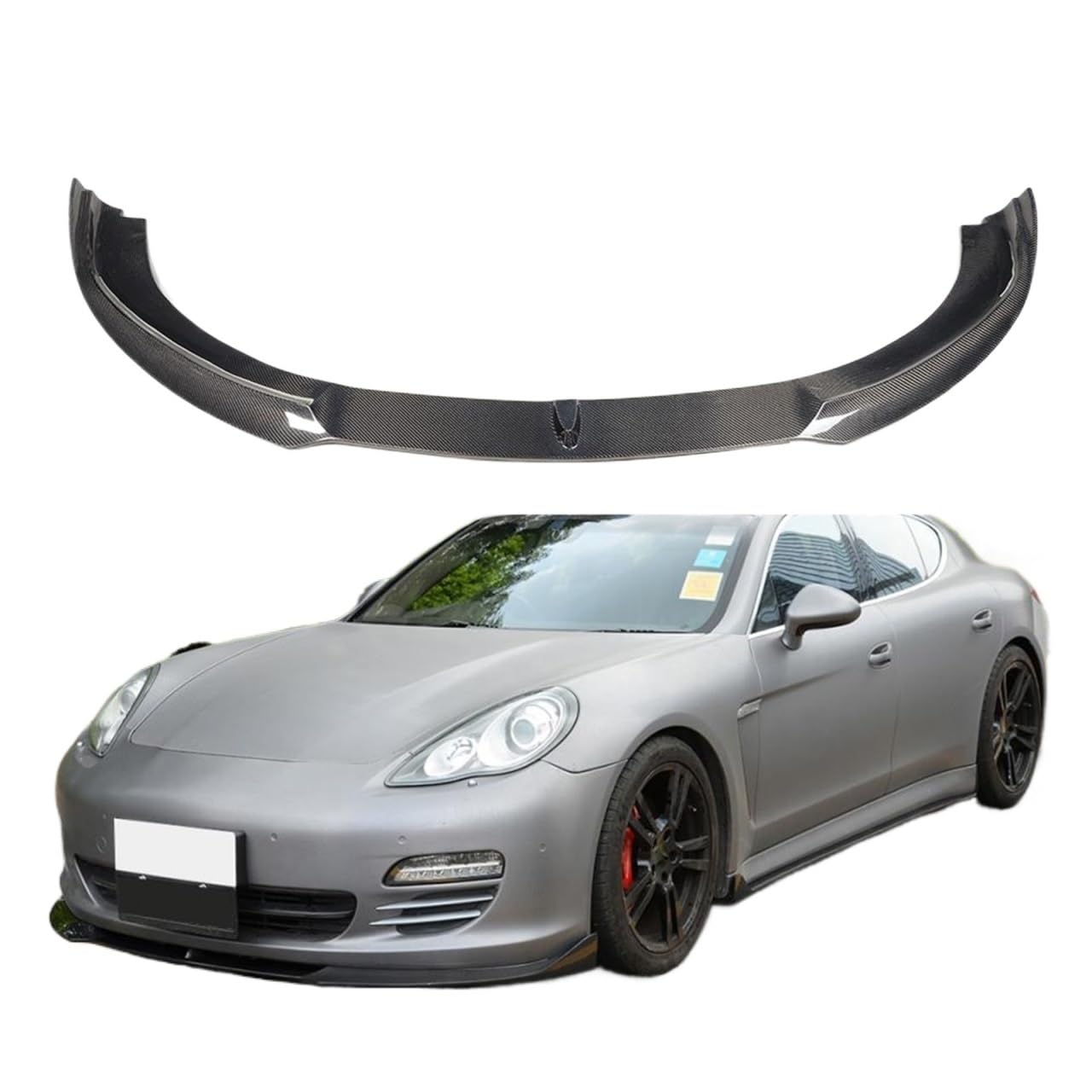 Front Bumper Lip Spoiler Splitters Compatible With Panamera 2010 2011 2012 2013 Carbon Front Bumper Lip Spoiler Carbon Fiber/FRP(A) von OQUFINTER