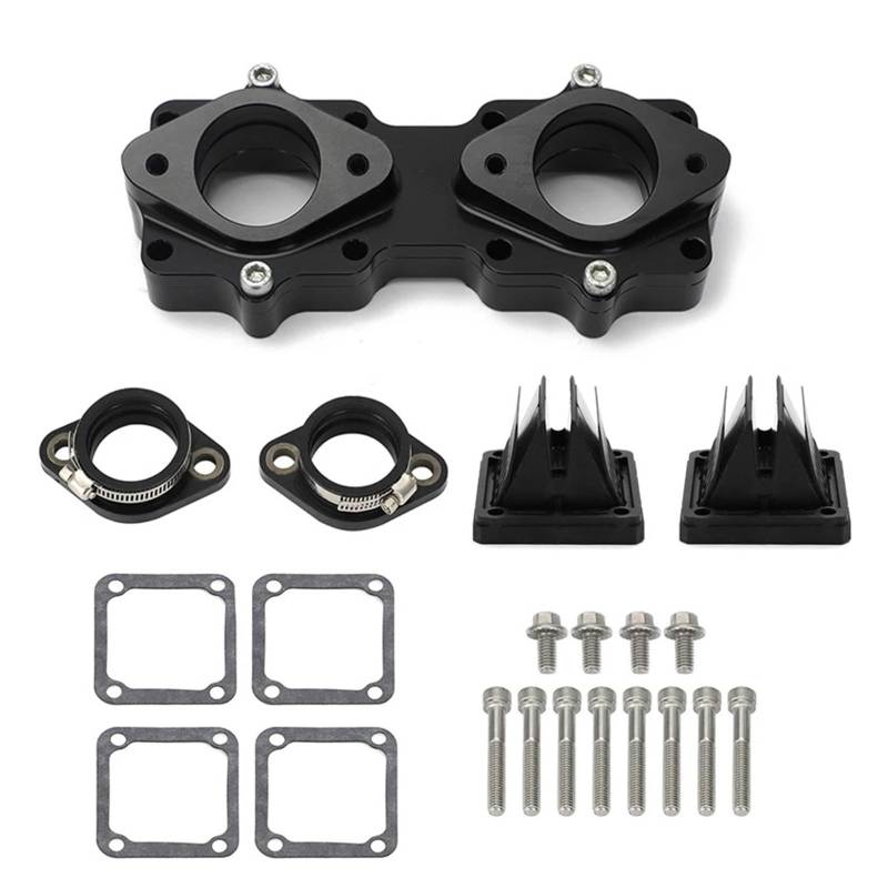 ORAMAI Kompatibel mit Yamaha Banshee 350 YFZ350 Billet Ansaugstutzen Boot Kit Kompatibel mit 33 34 35 36mm ATV Keihin Mikuni Reed Ventil Vergaser(Black) von ORAMAI