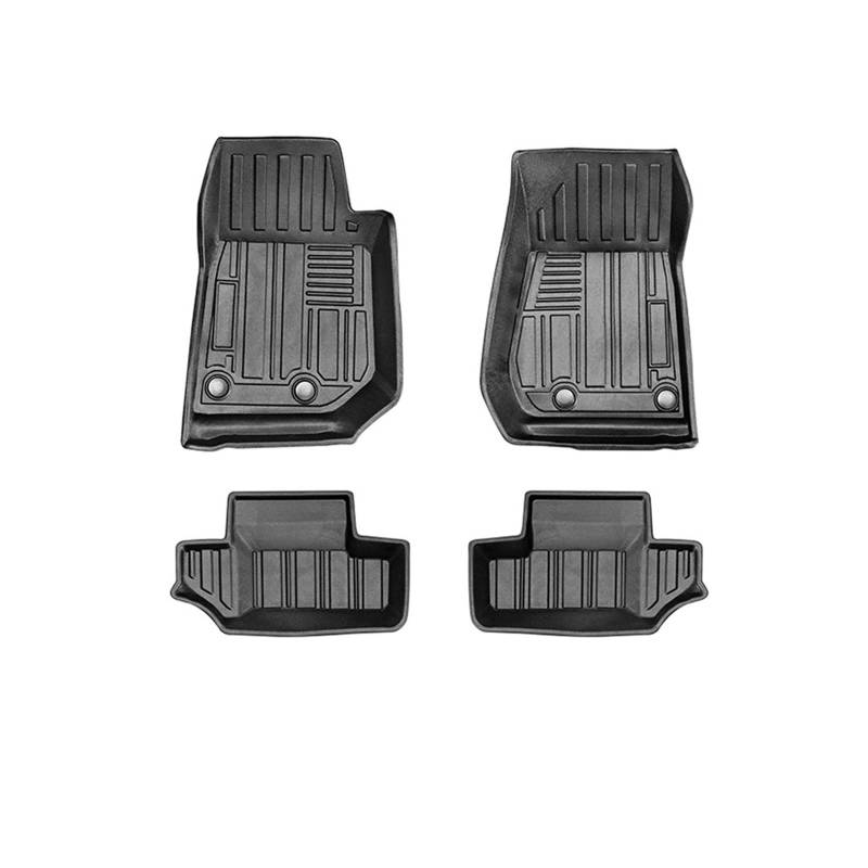 Auto Fußmatten Allwetter TPE Fußmatten Geruchlose Pad Tray Mat Innenzubehör Kompatibel mit Jeep WRANGLER JL JK 2007-2023(07-17 2 DURCH) von ORAMONTEX