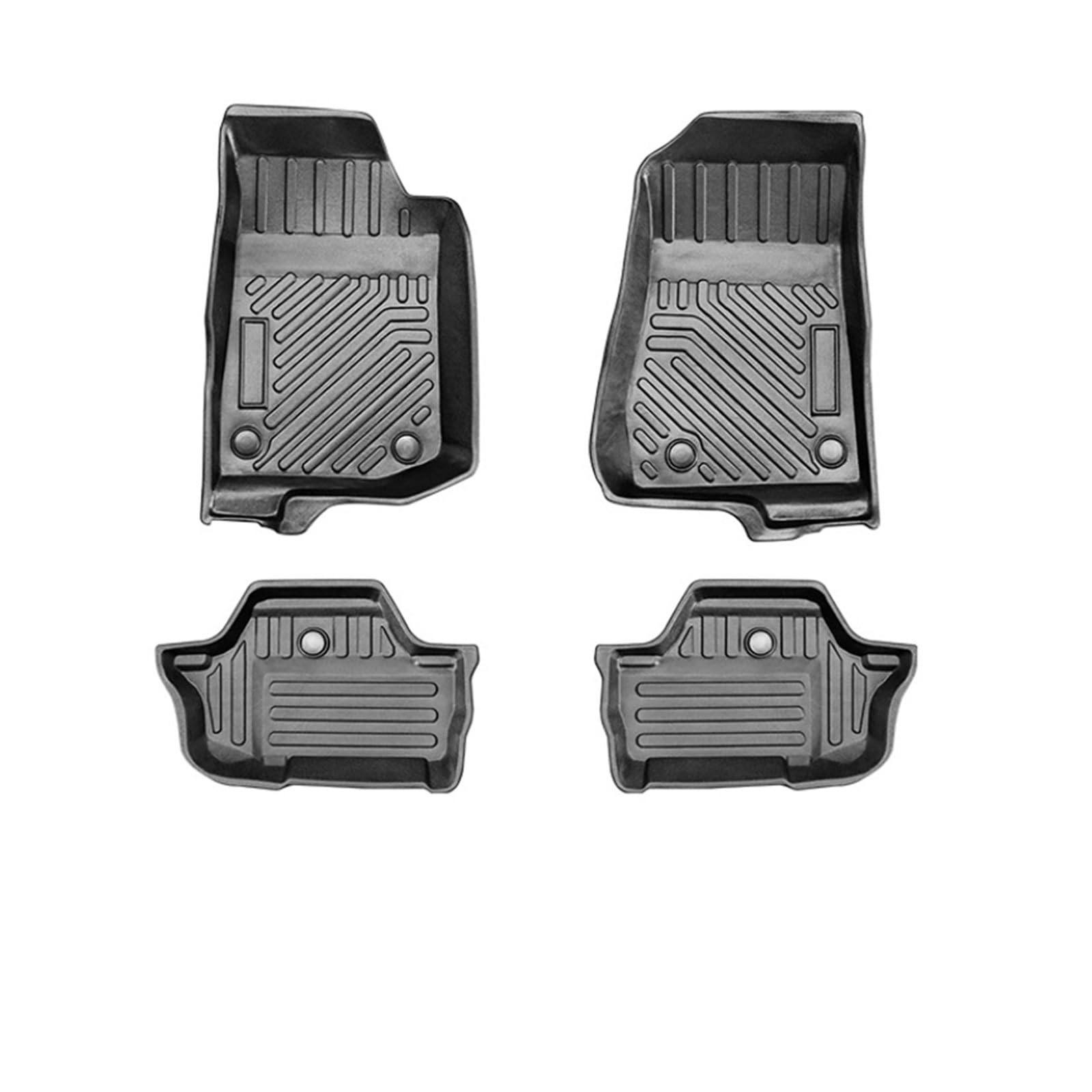 Auto Fußmatten Allwetter TPE Fußmatten Geruchlose Pad Tray Mat Innenzubehör Kompatibel mit Jeep WRANGLER JL JK 2007-2023(18-23 2 DURCH) von ORAMONTEX