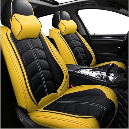 ORAWLE Sitzbezüge Auto Autositzbezüge Universal Set für Ford Escort EcoSport Mondeo Taurus Bronco Bronco Sport Edge Escape Auto Zubehör: Gelb von ORAWLE