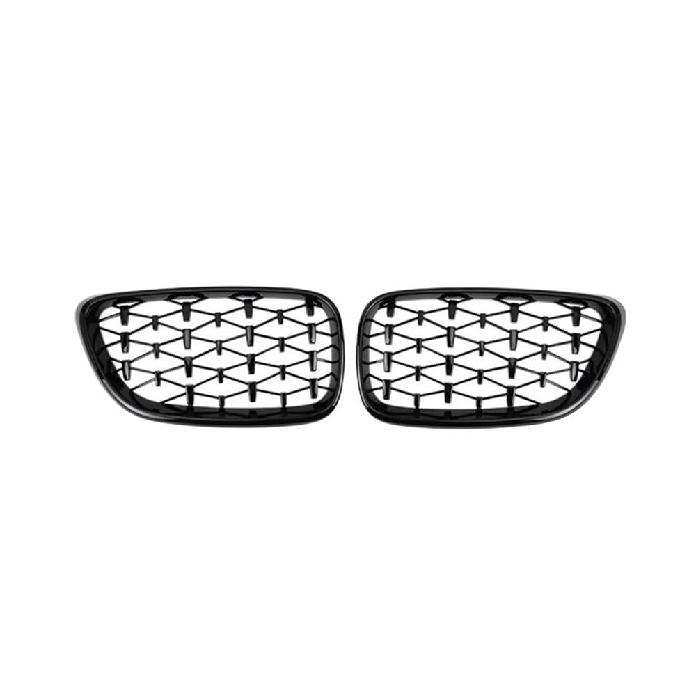 Autoersatz Grilleinsätze FÜR 2er F22 F23 F87 M2 2014–2019, Auto-Frontgrill, Silberfarbene Grills, Glänzend Schwarze Gitter, Zubehör Kühlergrill Doppelsteg von ORBANA