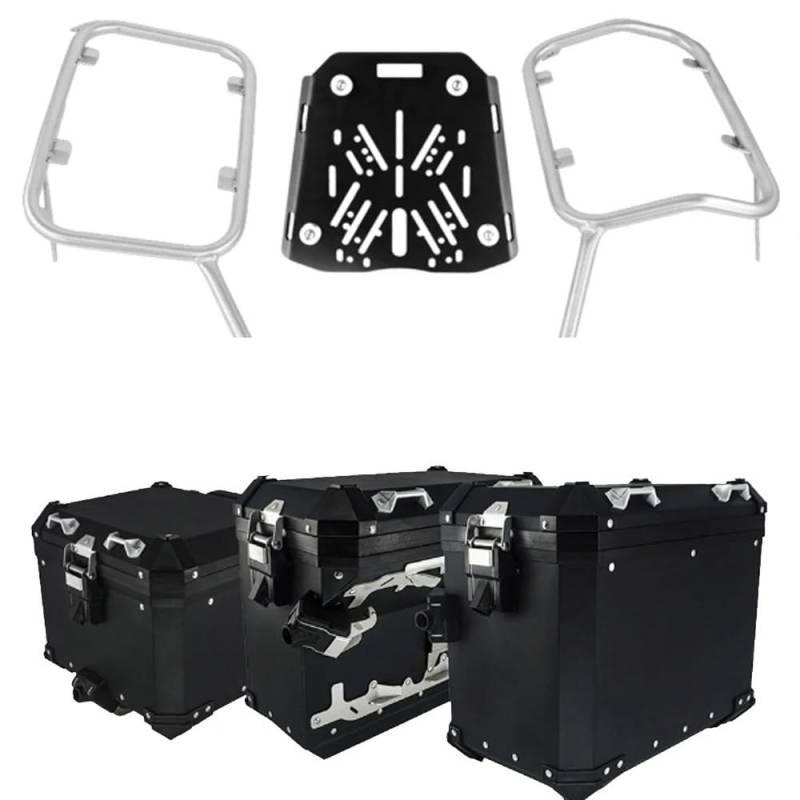 Hinten Rack Halterung Gepäck Motorrad Aluminium Fall Große Gepäck Boxs Stahl Rack Halterung Hinten Seite Sattel Box Trunk Pannier Für TRK502X von ORBANA