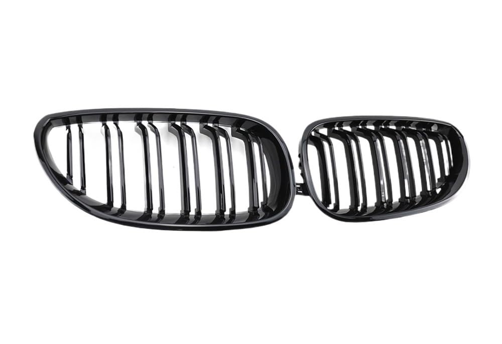 ORBANA Autoersatz Grilleinsätze 1 Paar Glänzend Schwarzer Frontgrill Mit Doppelten Lamellen, 2 Linien, Für 5er E60 E61 M5 520I 535I 550I 2004–2009 Kühlergrill Doppelsteg von ORBANA