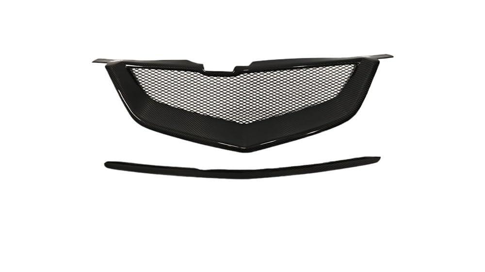 ORBANA Autoersatz Grilleinsätze Für Acura TL 2004-2006 Carbon Fiber Front Bumper Hood Grille Grill Abdeckung Kit Gille Hood Vent Grill Auto Kühlergrill Doppelsteg von ORBANA