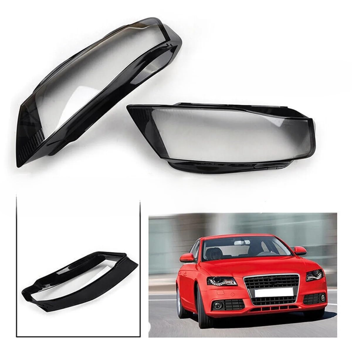 Scheinwerfer Shell Lens Auto Scheinwerfer Lapenschir Scheinwerfer Objektiv Scheinwerfer Gehäuse Abdeckung Für A4 Für B8 2009-2012 von ORBANA