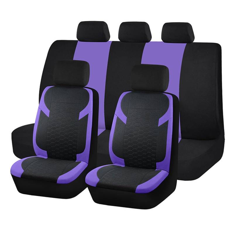 ORBHES 9 Stück Autositzbezüge, kompatibel mit BMW X5 E70 (5seats) 2008-2013 Rear-Seats-no-Lights, Innenzubehör,7-Purple von ORBHES
