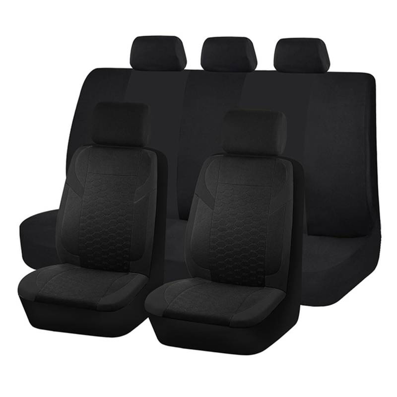 ORBHES 9 Stück Autositzbezüge, kompatibel mit BMW X5 F15 (5seats) 2014-2018 Rear-Seats-no-Lights/Conjoine, Innenzubehör,1-Black von ORBHES