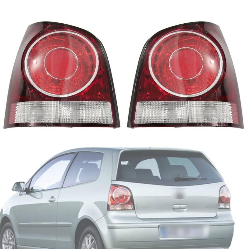 ORCOW Rücklicht für POLO 9N 9N3 Hatchback 2006-2010, Brems-/Nebel-/Blinker-/ Heckleuchte Objektiv und Gehäuse Links Rechts, Rotes Klares Acryl,Red-left-1pc von ORCOW