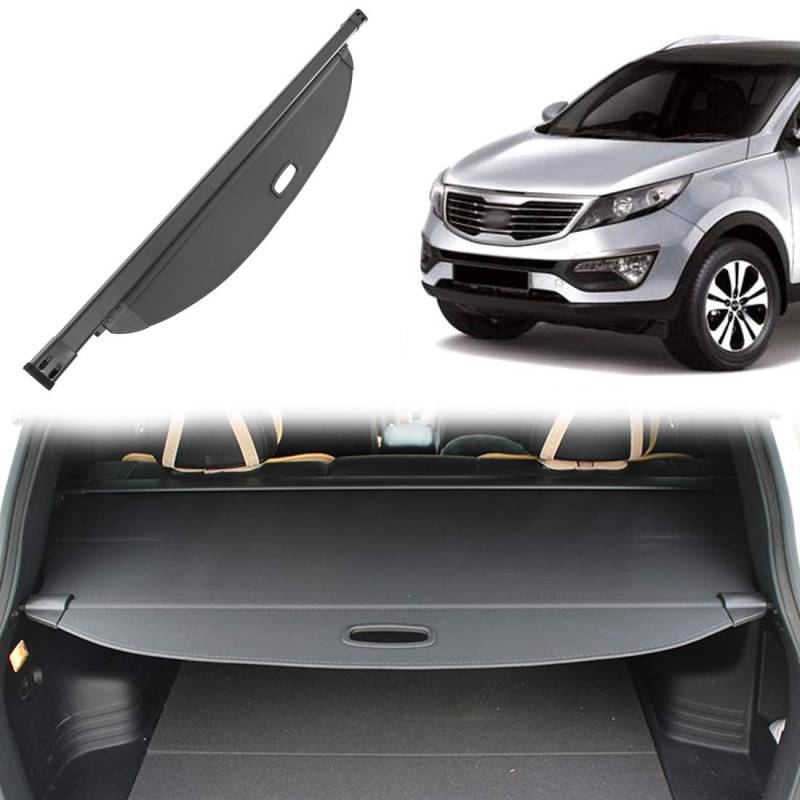 OREALTOOL Laderaumabdeckung Kofferraum Schutz Abdeckung Hundedecke Auto Cargo Cover für Kia Sportage R 2010-2015 Schwarz Ausziehbar Kofferraumabdeckung Rollo von OREALTOOL