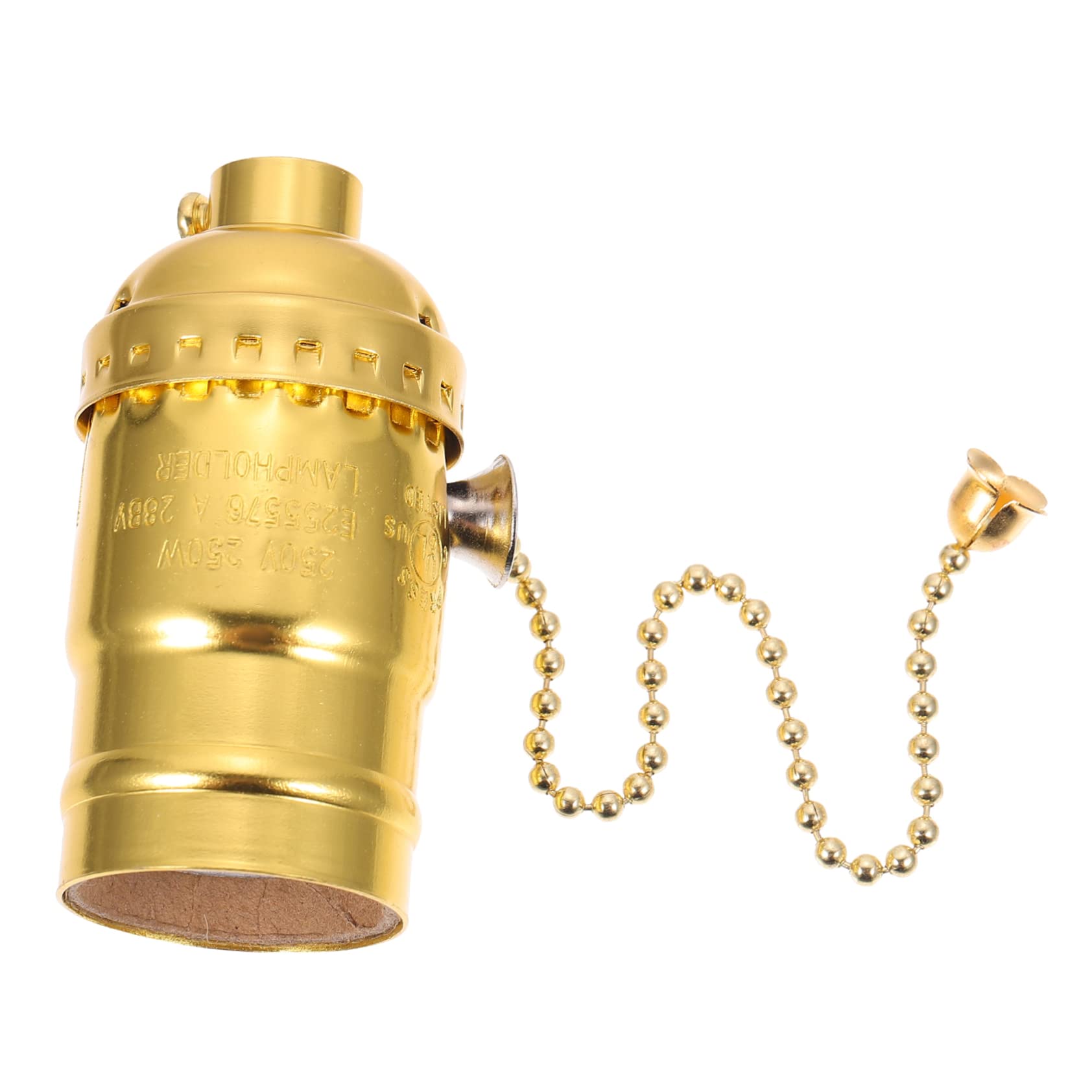 ORFOFE Reißverschlussschalter lamp holder glühbirnen Leuchtmittelhalter glübirnen lightbulb e27 halter Lichtadapter Licht Steckdose e27 lichtfassung Lampenfassungsadapter Aluminium Golden von ORFOFE