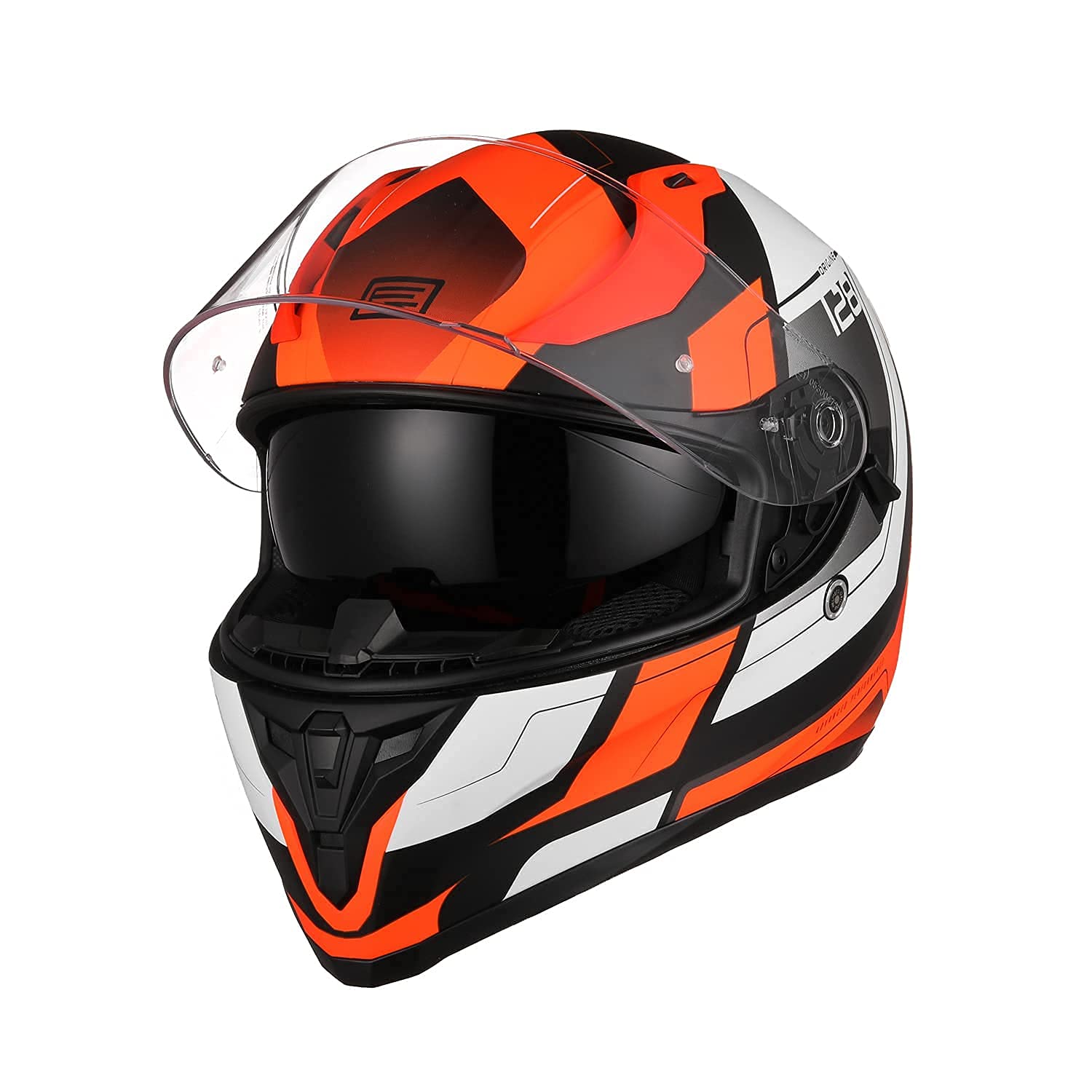 ORIGINE Integral-Helm Full-Face Motorrad-Helm ECE 22.05 mit Visier (Advanced Fluo orange-blk MATT, L) von ORIGINE