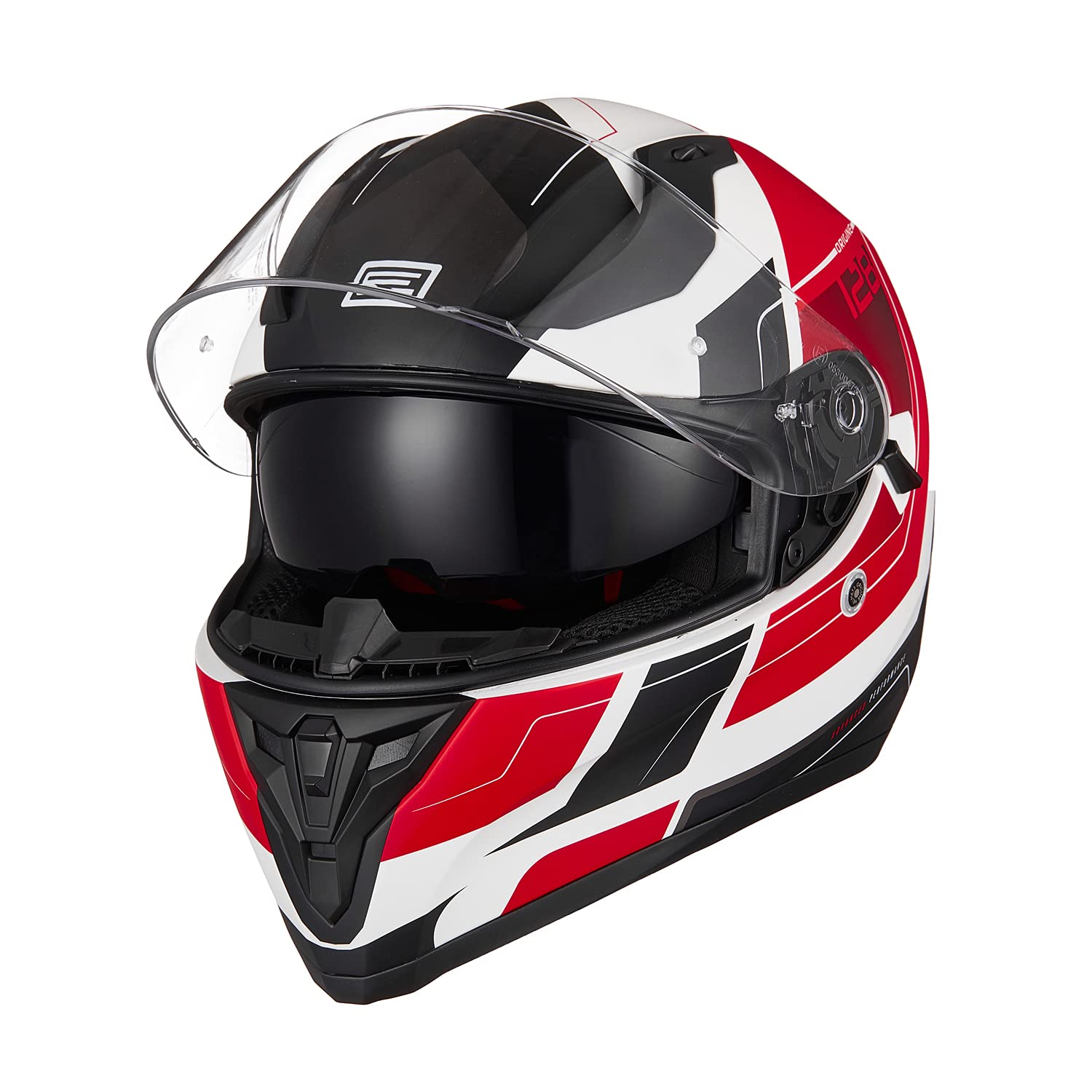 ORIGINE Integral-Helm Full-Face Motorrad-Helm ECE 22.05 mit Visier (Advanced red-White MATT, L) von ORIGINE