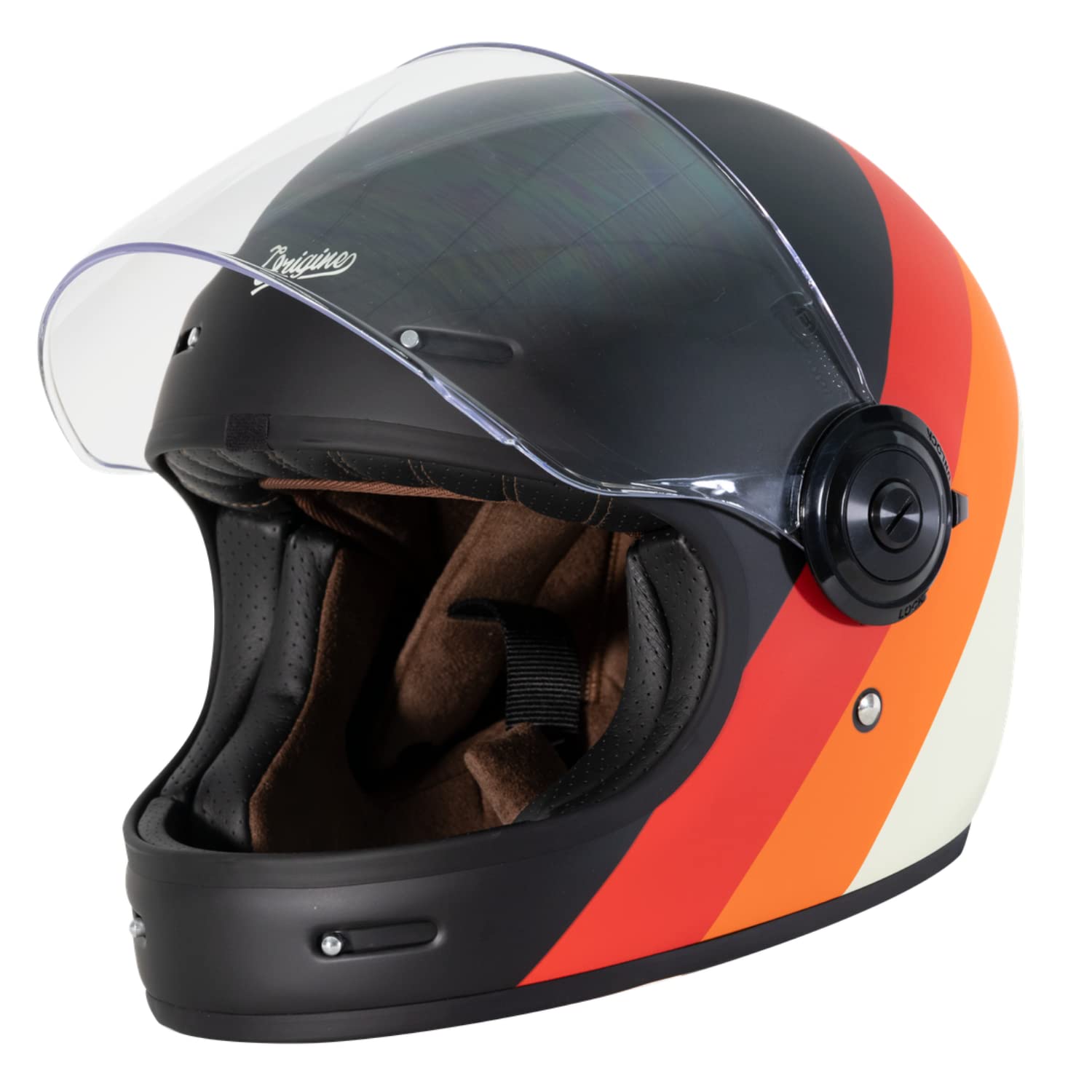 ORIGINE Integral-Motorradhelm im Cafe-Racer-Stil aus Glasfaser ECE-geprüft mit Visier von ORIGINE