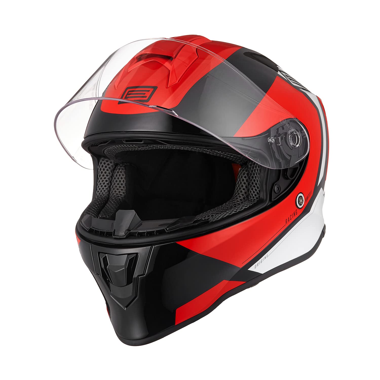 ORIGINE Integralhelm Motorradhelm mit Belüftung ECE Zertifizierung (Bolt Gloss RED Black,L) von ORIGINE