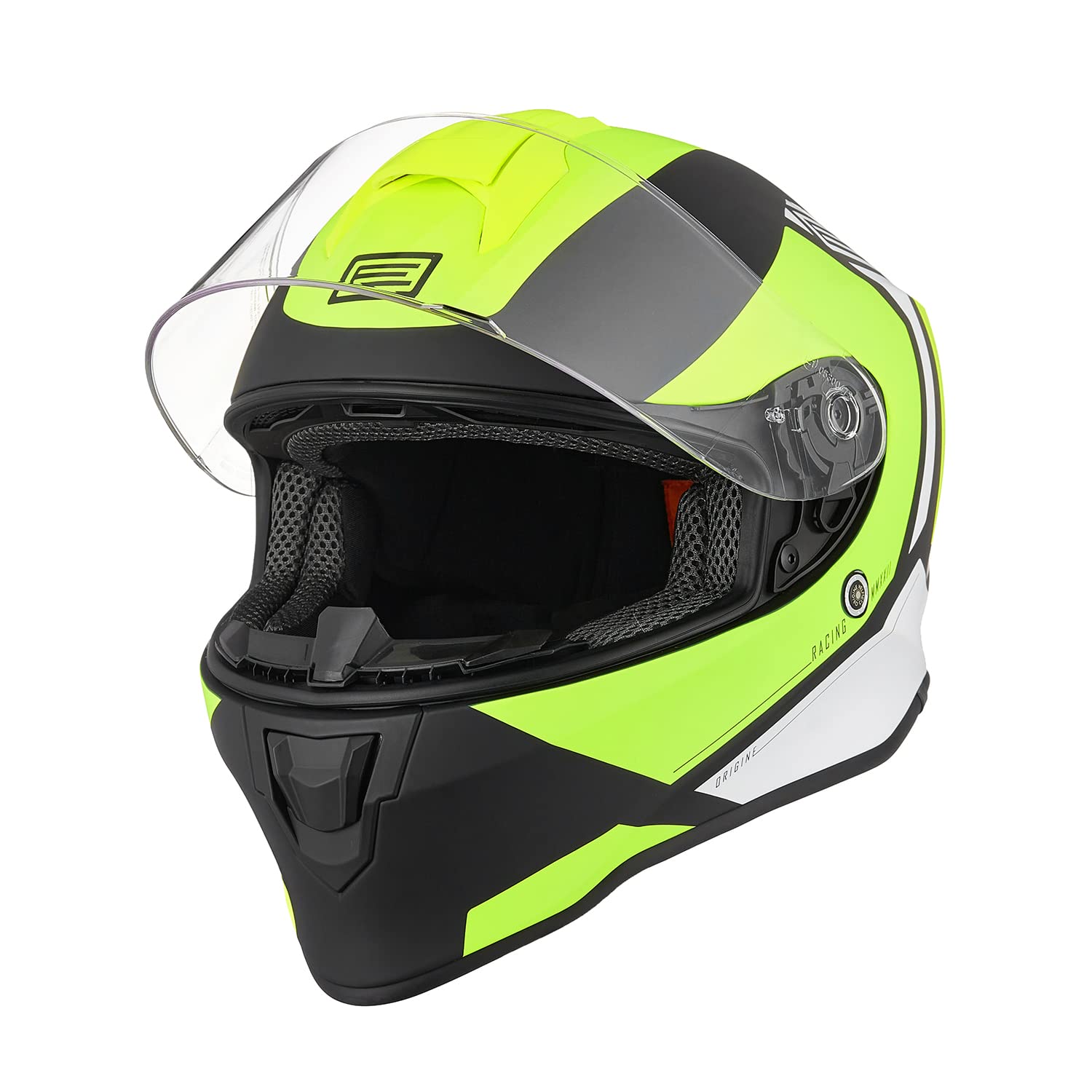 ORIGINE Integralhelm Motorradhelm mit Belüftung ECE Zertifizierung (Bolt MATT FLIO YELLOEW Black,M) von ORIGINE